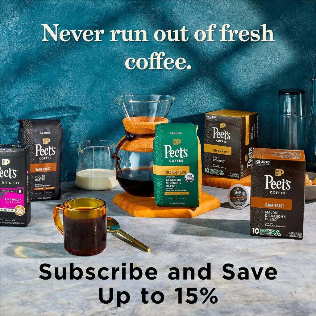 Peet’s Coffee Major Dickason’s Blend Dark Roast K-Cup Pods, 75 Count, Compatible with Keurig Brewers pinegardens