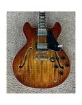 Firefly FF338 Semi-Hollow Electric Guitar, 6-String, Spalted Maple Finish, Brown mysite