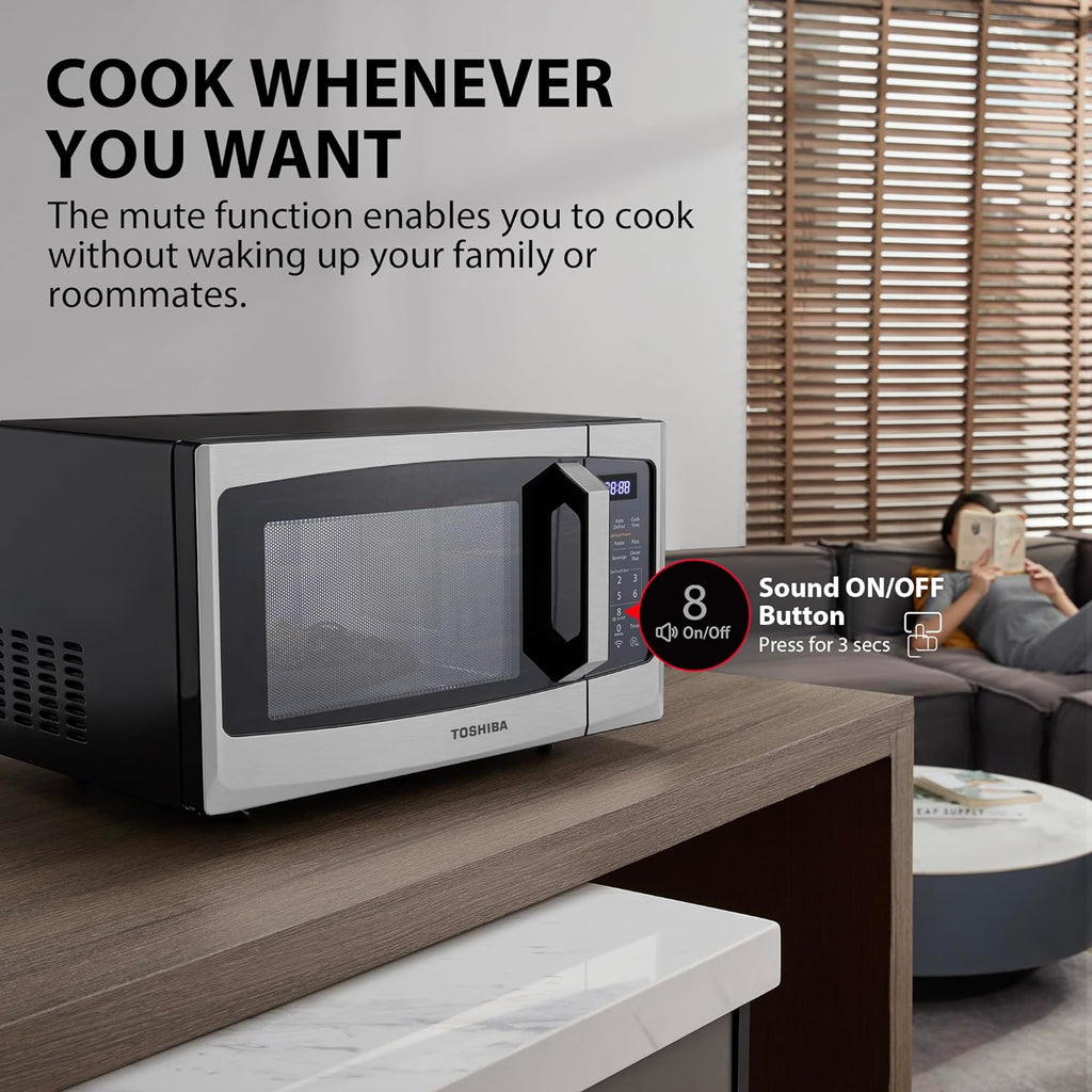 TOSHIBA 4-in-1 ML-EC42P(SS) Countertop Microwave Oven, Smart Sensor, Convection, Air Fryer Combo, Mute Function, Position Memory 13.6" Turntable, 1.5 Cu Ft, 1000W, Silver mysite