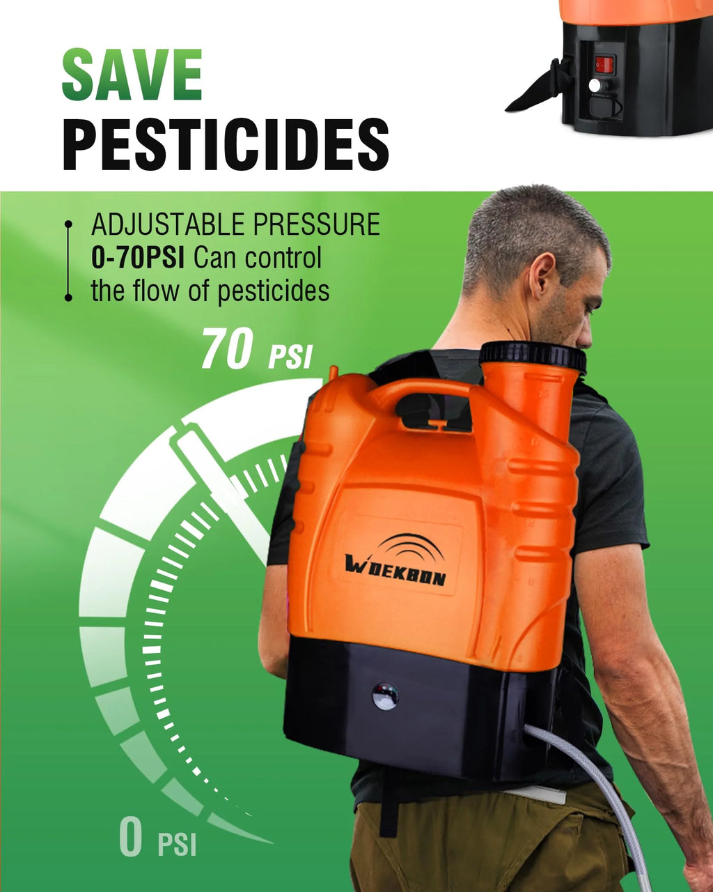 WOEKBON 4 Gallon Electric Garden Pump Sprayer pinegardens