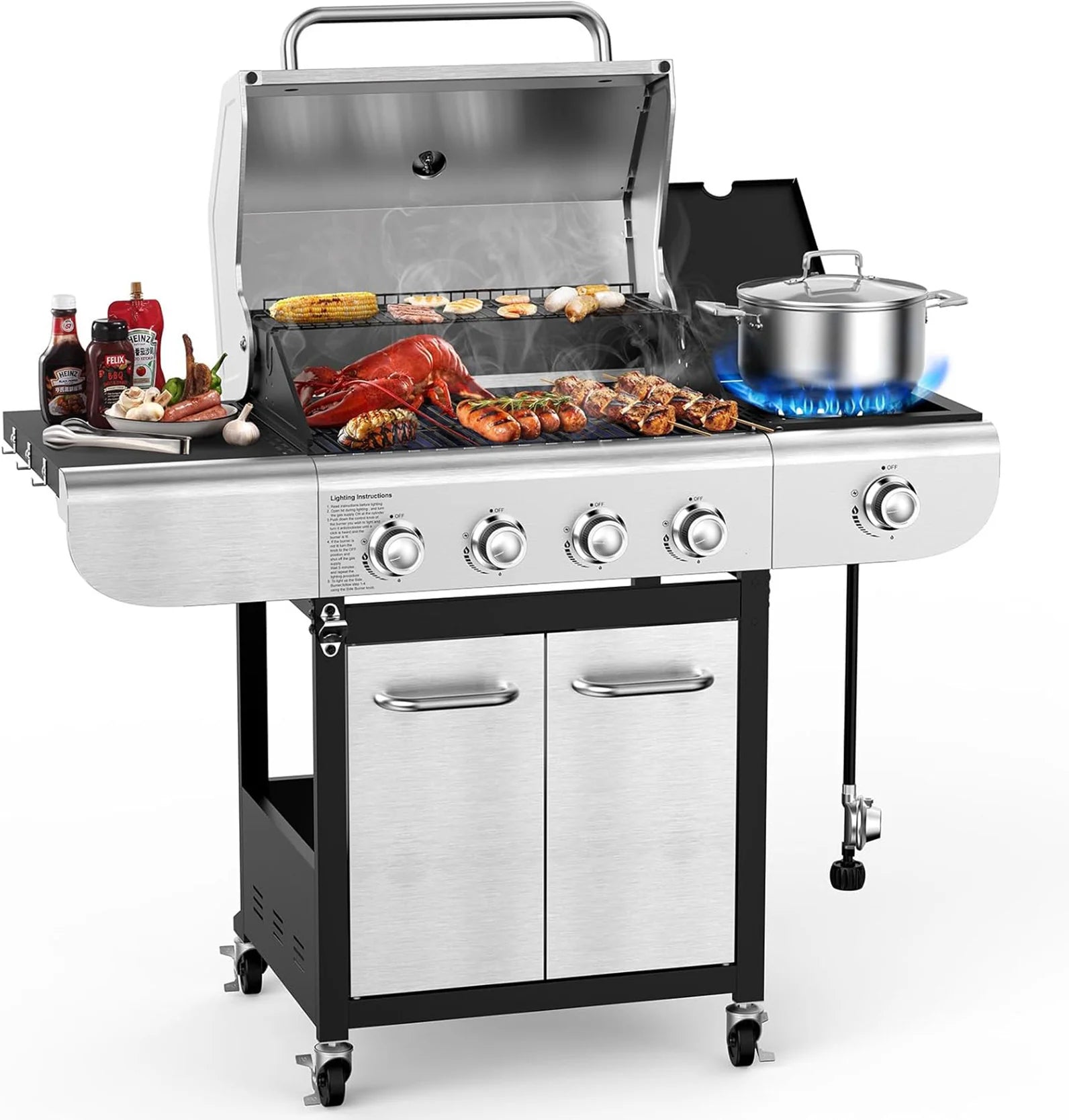4-Burner BBQ Propane Gas Grill, 44000 BTU mysite