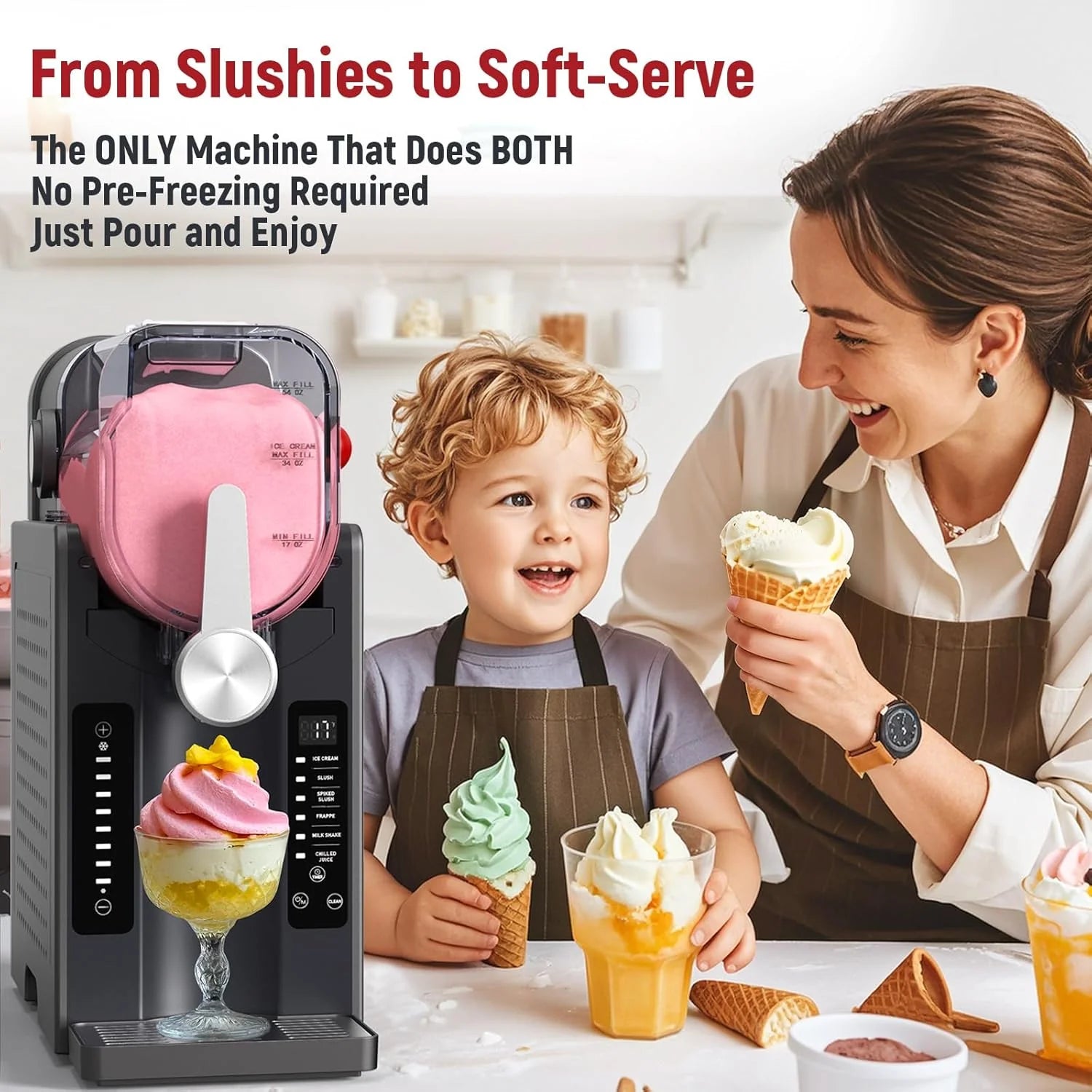 Slushie Machine: No Ice Needed All-in-One Slushy Maker for Home, Real-Time Temp Display, Auto-Clean, 6 Preset | Frozen Margaritas, Cocktails, Frappés, Ice Cream, Smoothies, Milkshakes,Summer Parties mysite