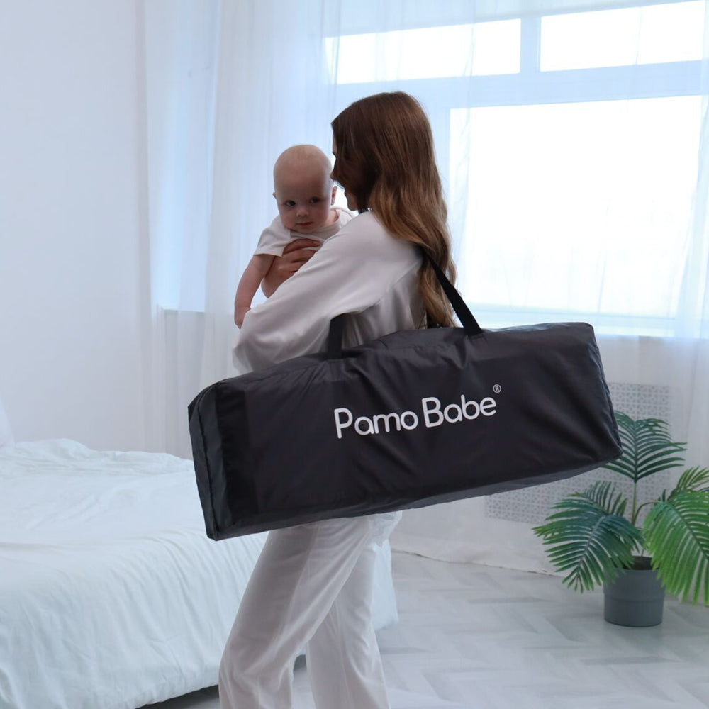 Pamo Babe Unisex Nursery Center Playard with Bassinet, Changing Table & Toys pinegardens