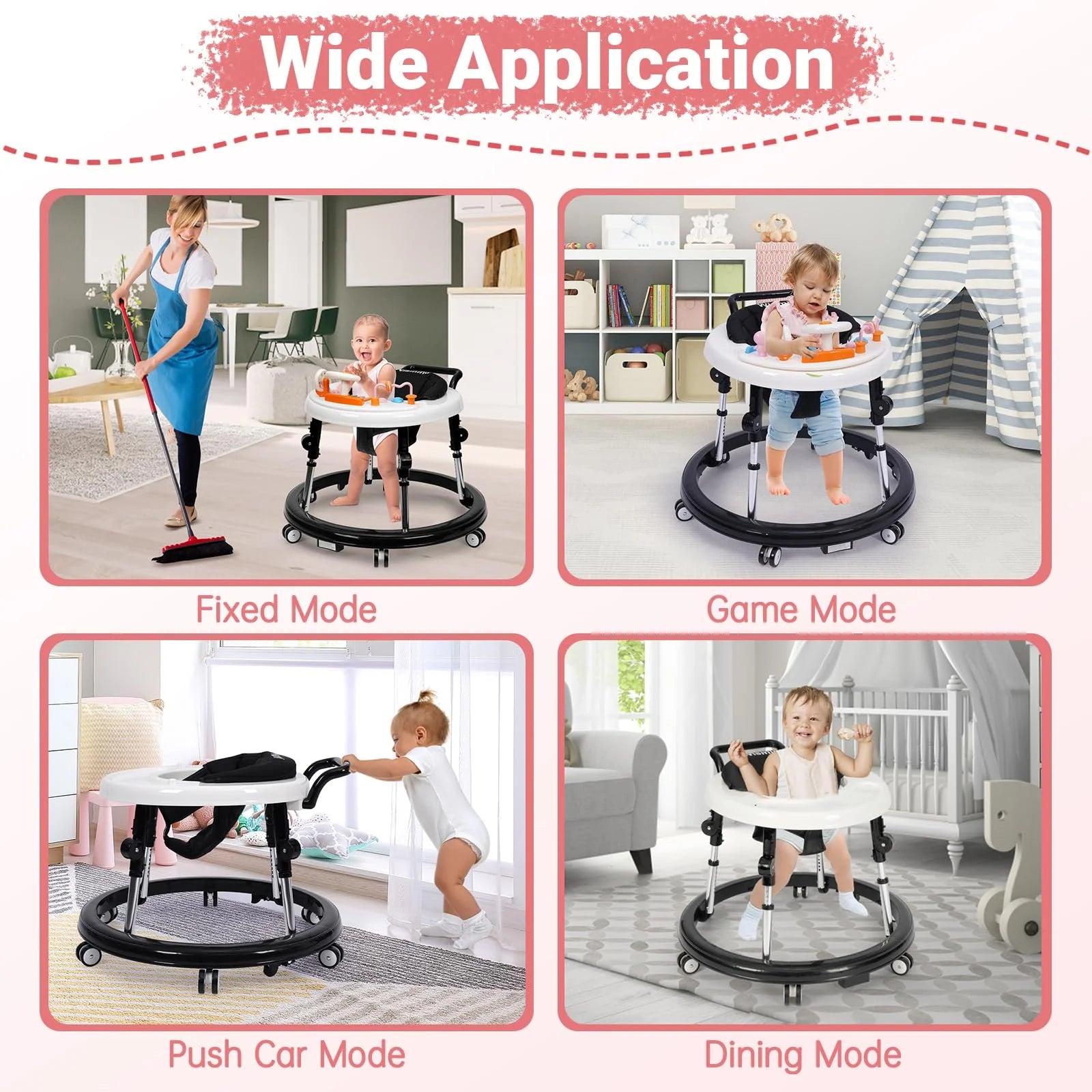 Wismind Foldable Music and Lights Baby Walker pinegardens