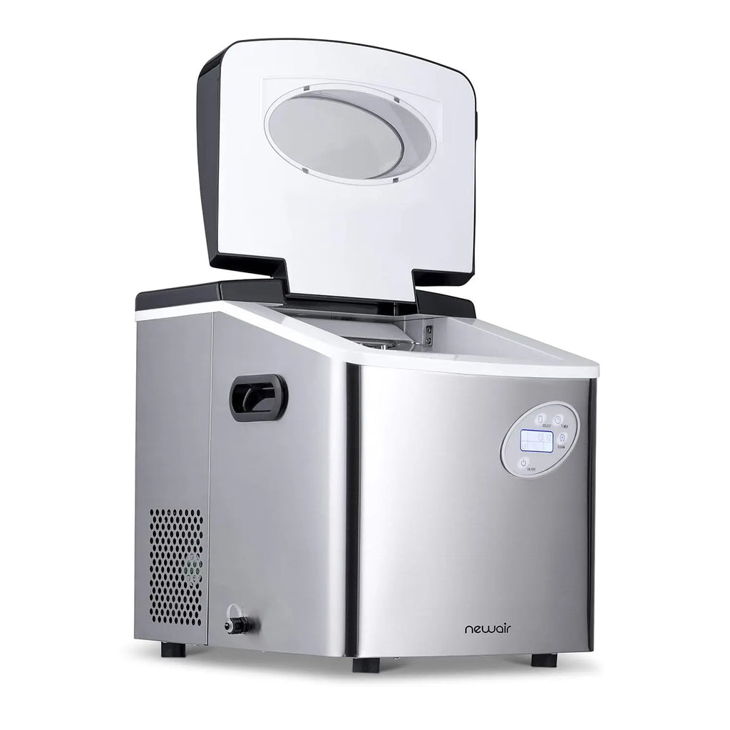 Newair Portable Ice Maker 50 lb. Daily, 12 Cubes in Under 7 Minutes - Compact Countertop Design - 3 Size Bullet Shaped Ice - for Kitchen/Office/RV/Bar - Stainless Steel pinegardens