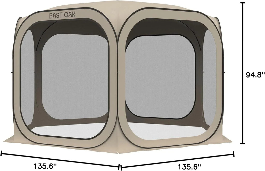 EAST OAK Screen House Tent Pop-Up, Portable Screen Room Canopy Instant Screen Tent 10 x 10 FT with Carry Bag for Patio, Backyard, Deck & Outdoor Activities, Beige mysite