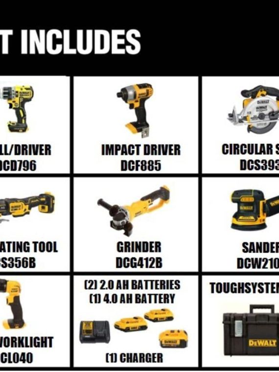 DEWALT 20V MAX Cordless 7 Tool Combo Kit with TOUGHSYSTEM Case, (1) 20V 4.0Ah Battery and (2) 20V 2.0Ah Batteries DCKTS781D2M1 pinegardens