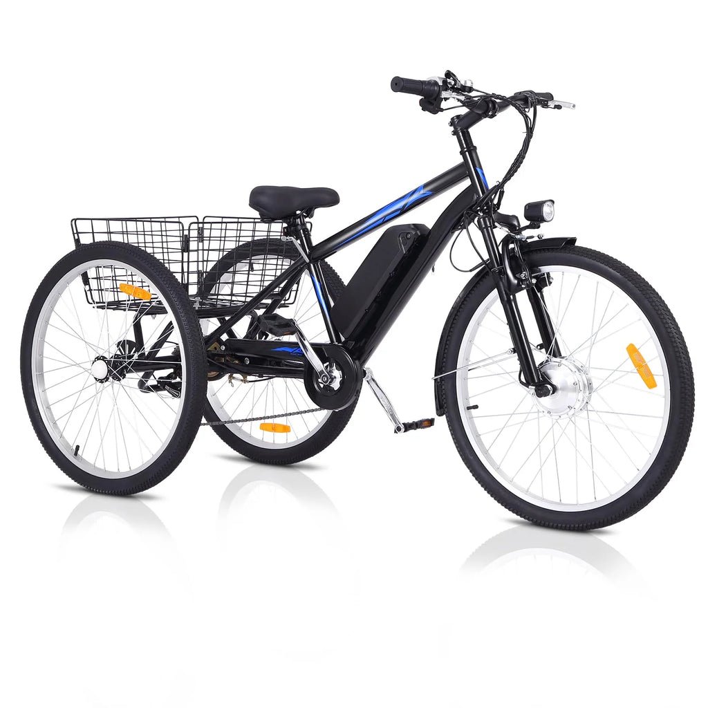 Garvee 3 Wheel Electric Bicycle for Men Women, 350W Motor Electric Tricycle for Adults, 26" Fat Tire Motorized Bicycle w/ 36V 10Ah Removable Battery, 7 Speed Electric Trike up to 50+ Miles, 3 Modes pinegardens