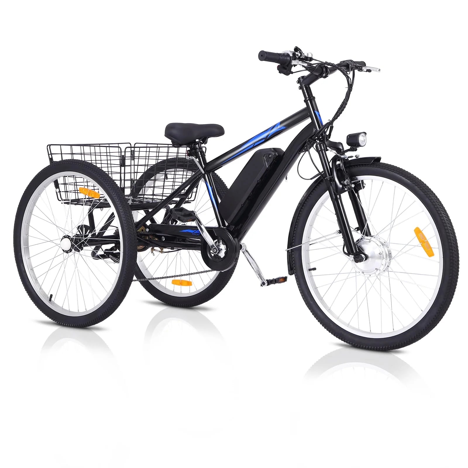 Garvee 3 Wheel Electric Bicycle for Men Women, 350W Motor Electric Tricycle for Adults, 26" Fat Tire Motorized Bicycle w/ 36V 10Ah Removable Battery, 7 Speed Electric Trike up to 50+ Miles, 3 Modes pinegardens