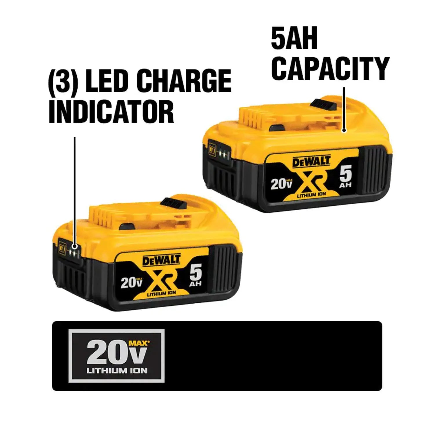 DW 20V Max XR 20V Battery, 5.0-Ah pinegardens