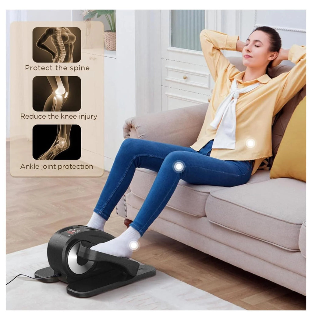 Under Desk Elliptical, Electric Foot Pedal Exerciser, Fully Assembled Seated Elliptical, Compact Portable Elliptical Machine Trainer with Control, Mini Elliptical Leg Exerciser for Home pinegardens