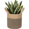 Jute Plant Basket with Handle Fits 8 to 10 Inch Pots Boho Indoor Pot Cover