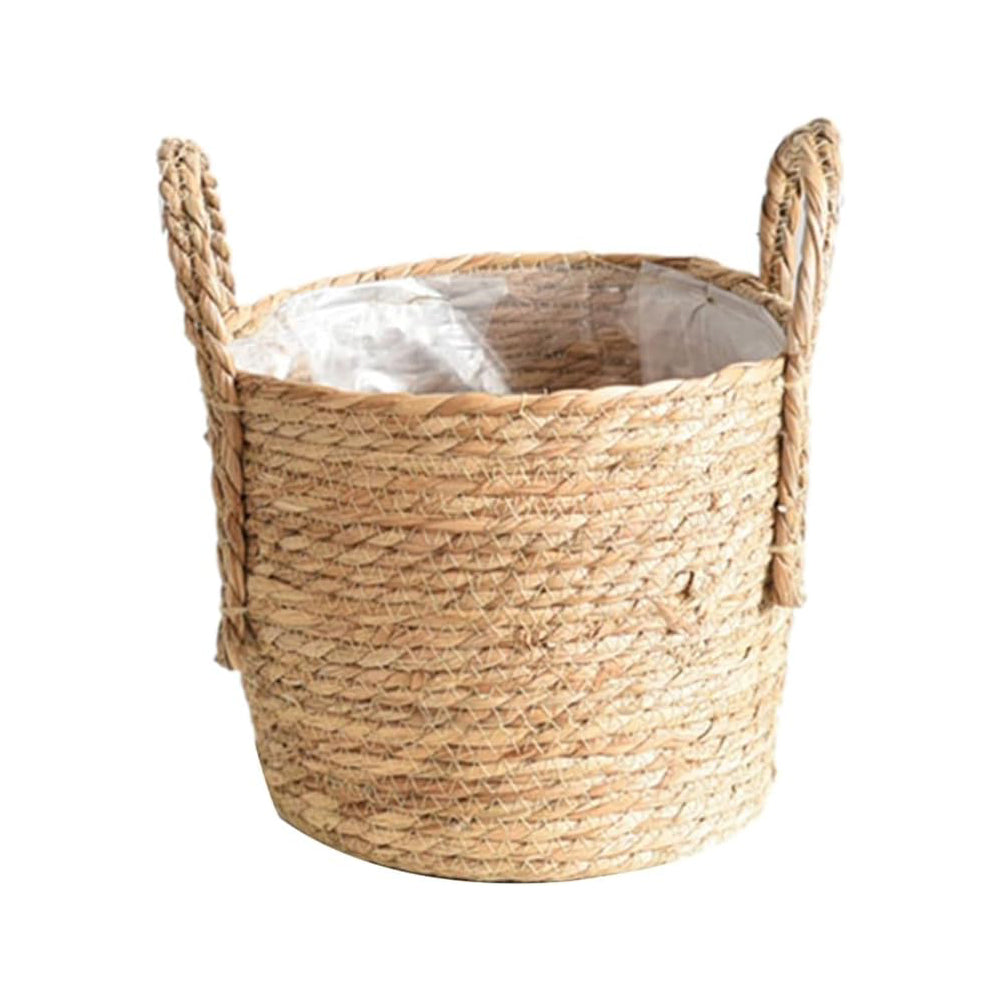 Seagrass Plant Basket with Handle and Liner Indoor Floor Planter 4 Sizes L to 3XL