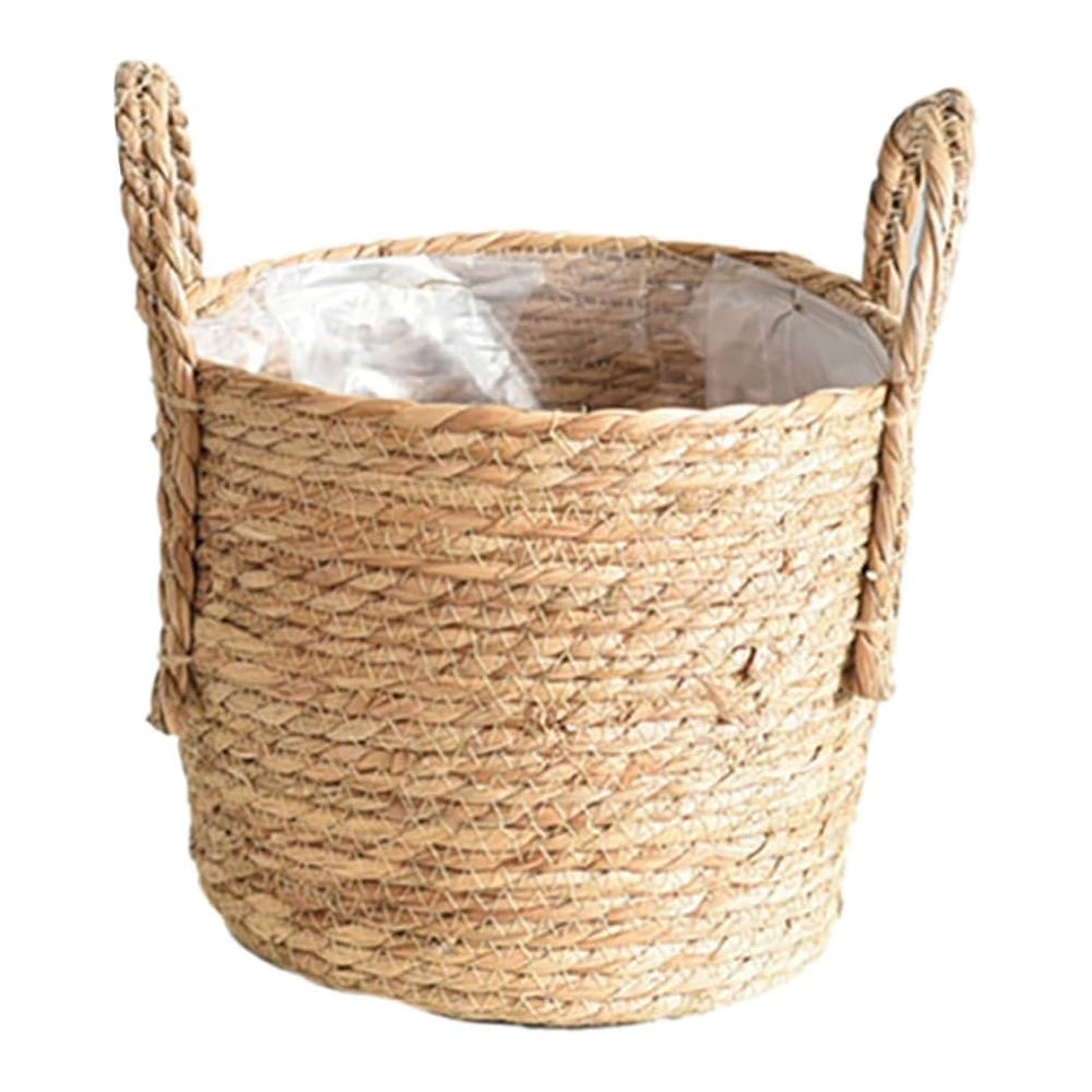 Seagrass Plant Basket with Handle and Liner Indoor Floor Planter 4 Sizes L to 3XL