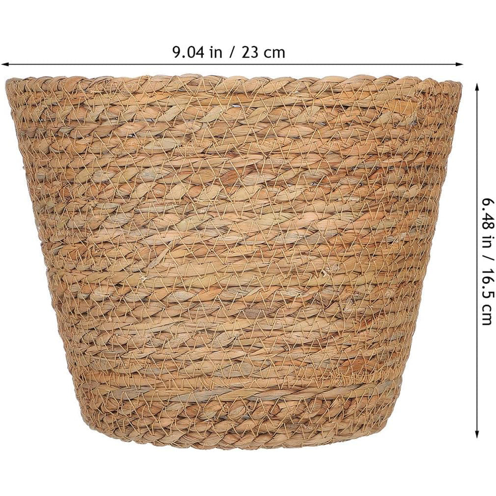 Seagrass Woven Plant Basket Set of 2 with Plastic Liner Fits 7 to 8 Inch Nursery Pots Indoor