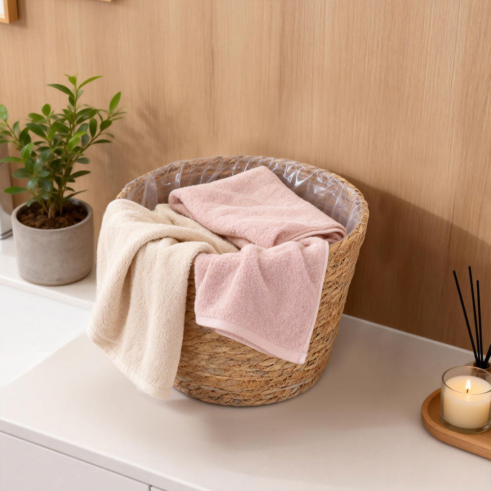 Seagrass Woven Plant Basket Set of 2 with Plastic Liner Fits 7 to 8 Inch Nursery Pots Indoor