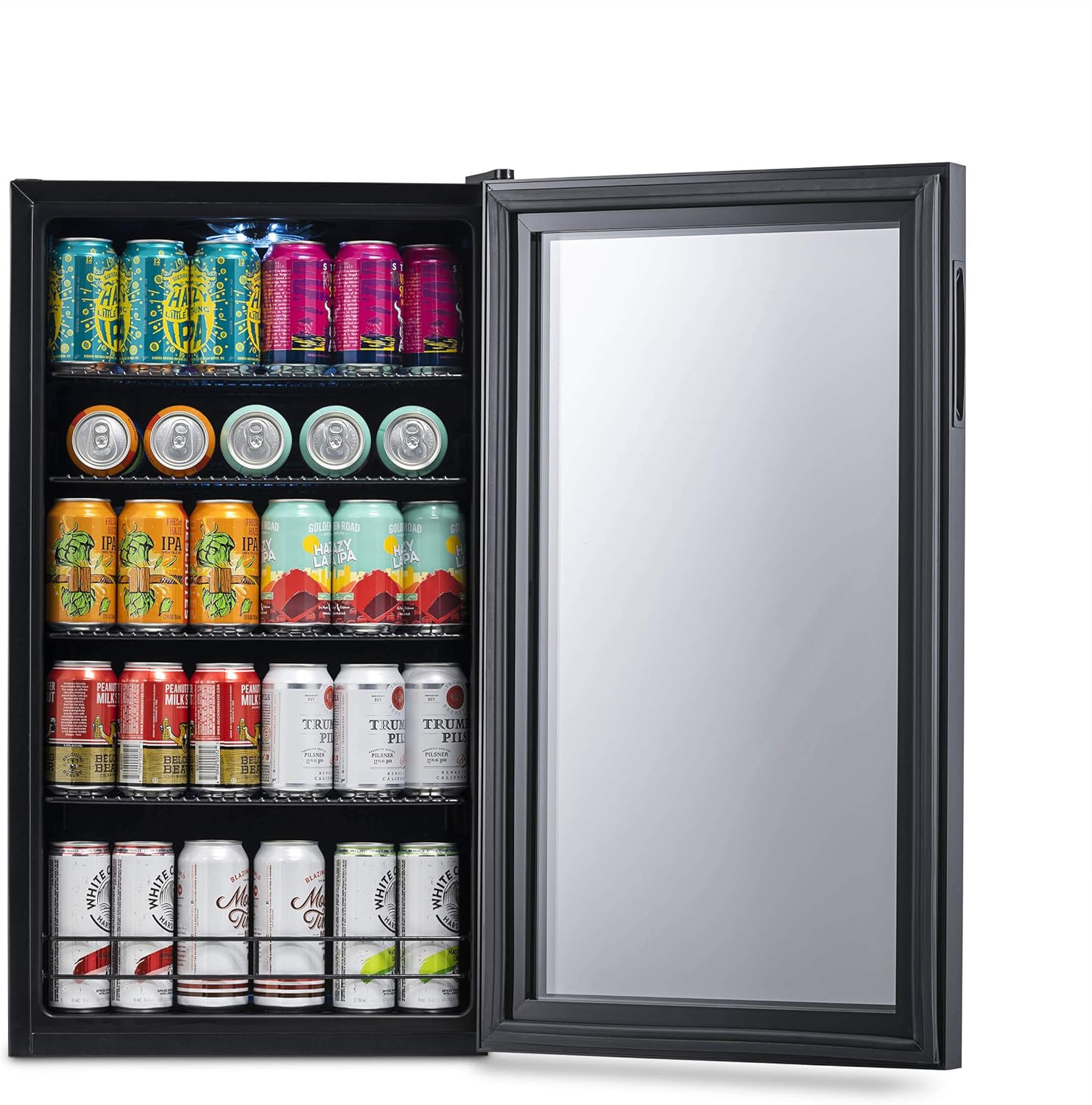 Beverage Refrigerator Cooler | 126 Cans Free Standing with Right Hinge Glass Door | Mini Fridge Beverage Organizer Perfect For Beer, Wine, Soda, And Cooler Drinks mysite
