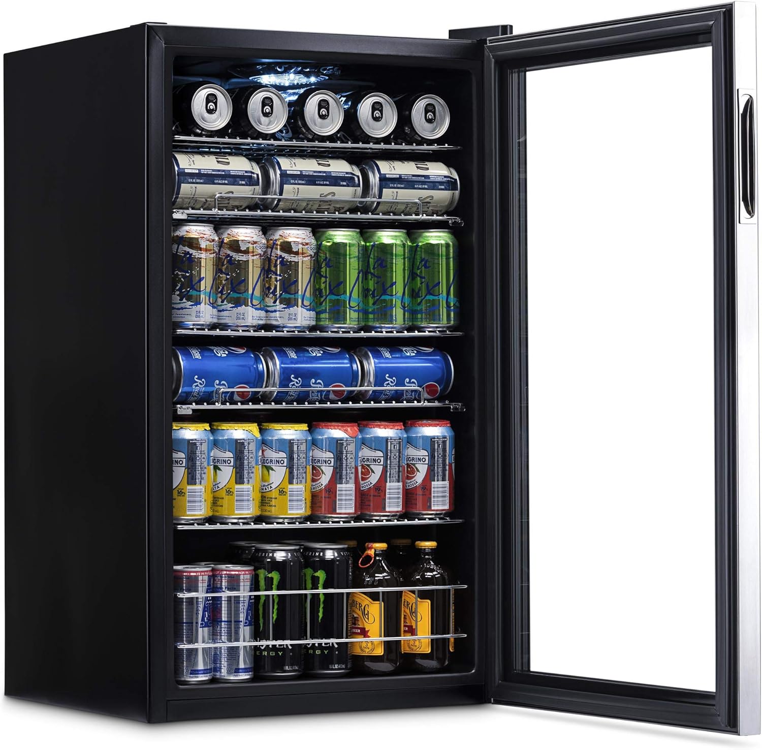 Beverage Refrigerator Cooler | 126 Cans Free Standing with Right Hinge Glass Door | Mini Fridge Beverage Organizer Perfect For Beer, Wine, Soda, And Cooler Drinks mysite