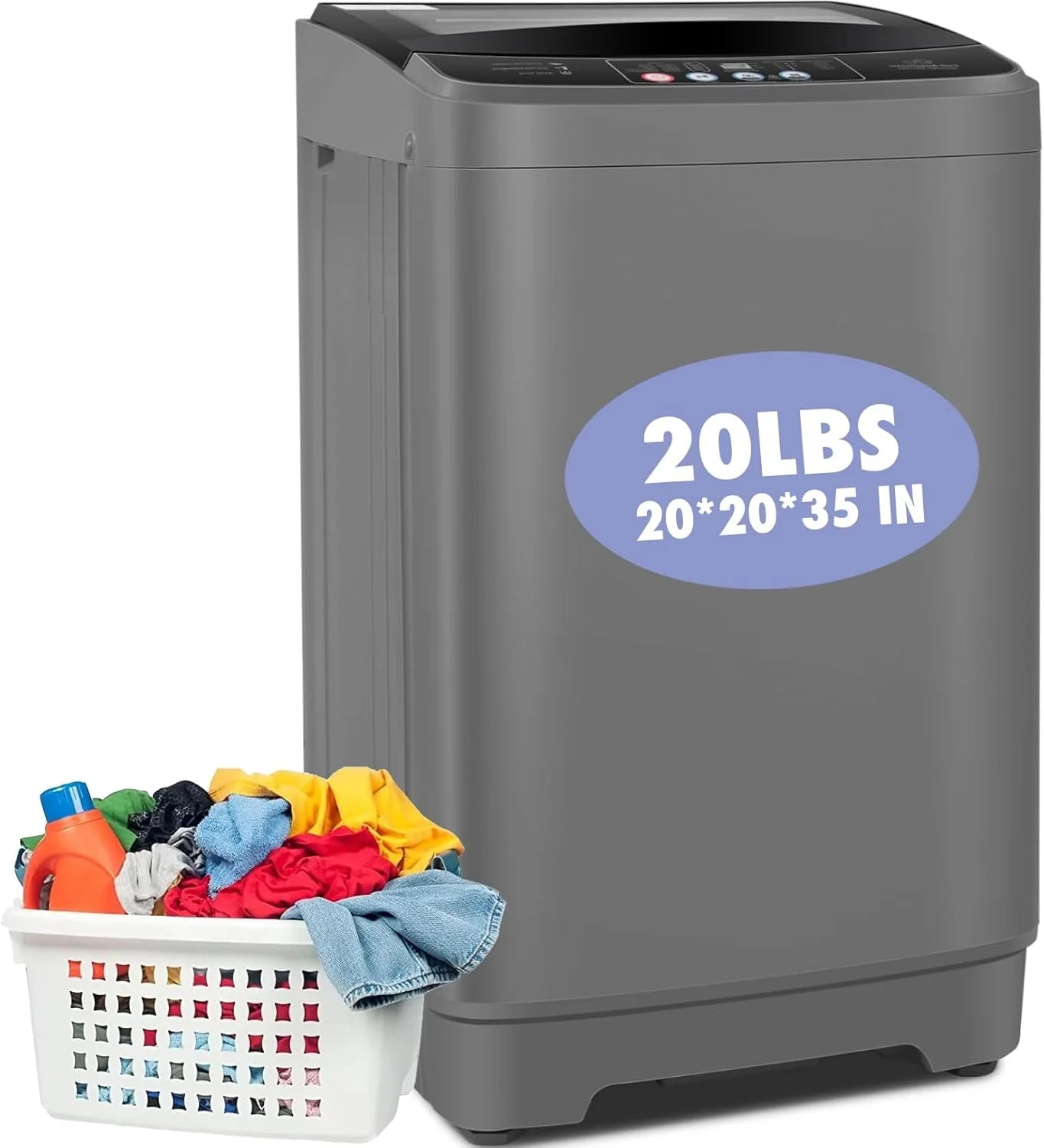 Nictemaw Portable Washing Machine, 20Lbs Capacity Full-Automatic Portable Washer Machine, 2.8Cu.ft Washer and Dryer Combo with Drain Pump, 10 Programs & 8 Water Levels for Apartment, Dorms, RV pinegardens