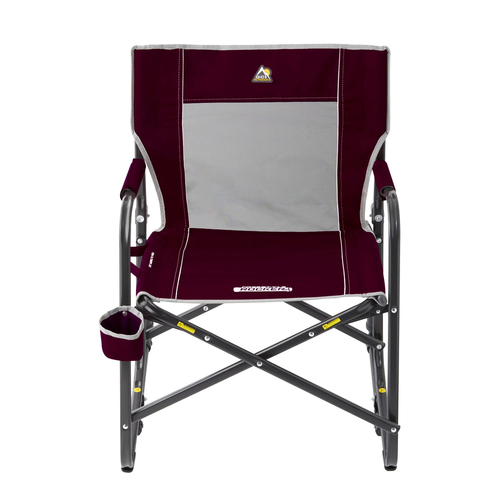 GCI Outdoor Freestyle Rocker Foldable Rocking Camp Chair, Maroon pinegardens