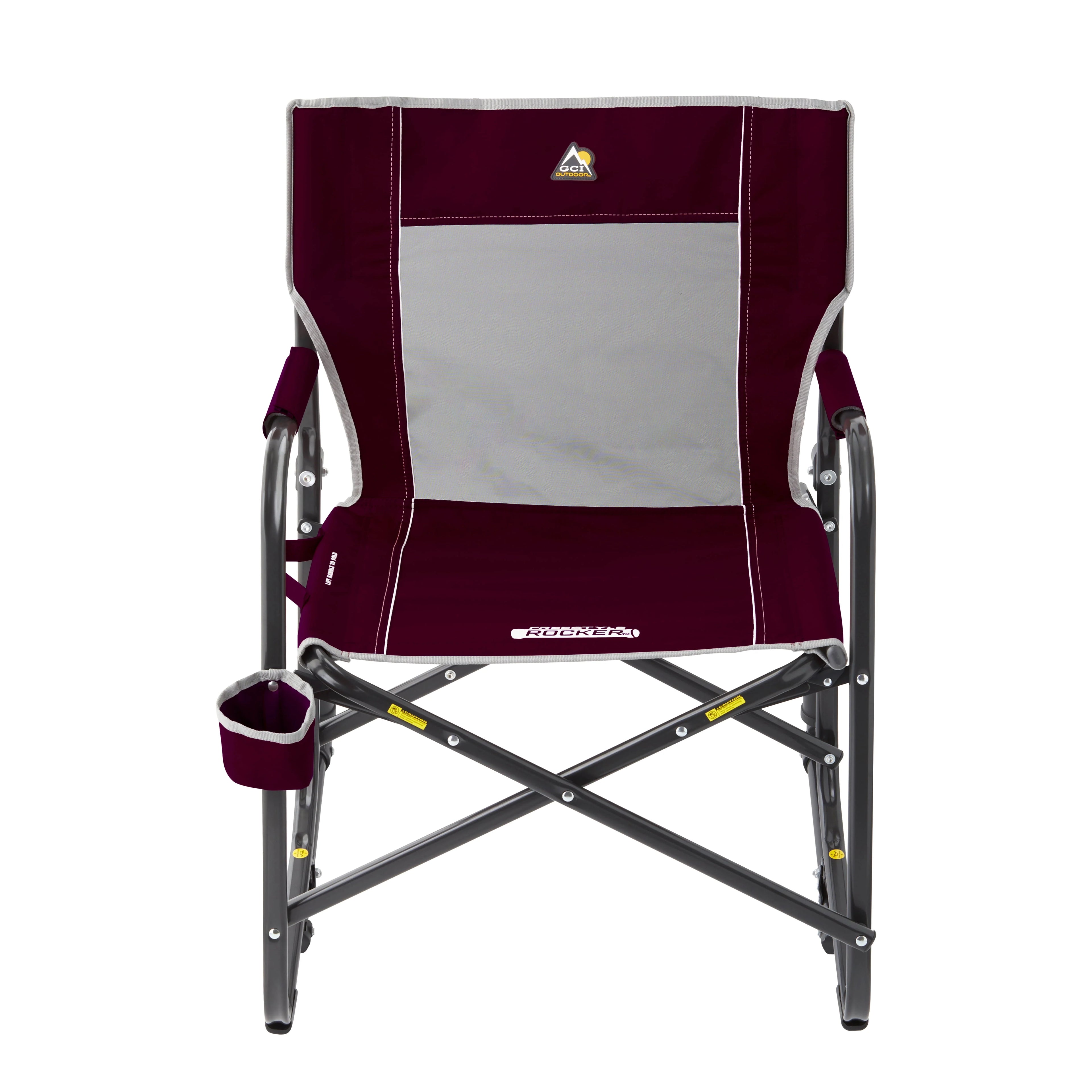 GCI Outdoor Freestyle Rocker Foldable Rocking Camp Chair, Maroon pinegardens