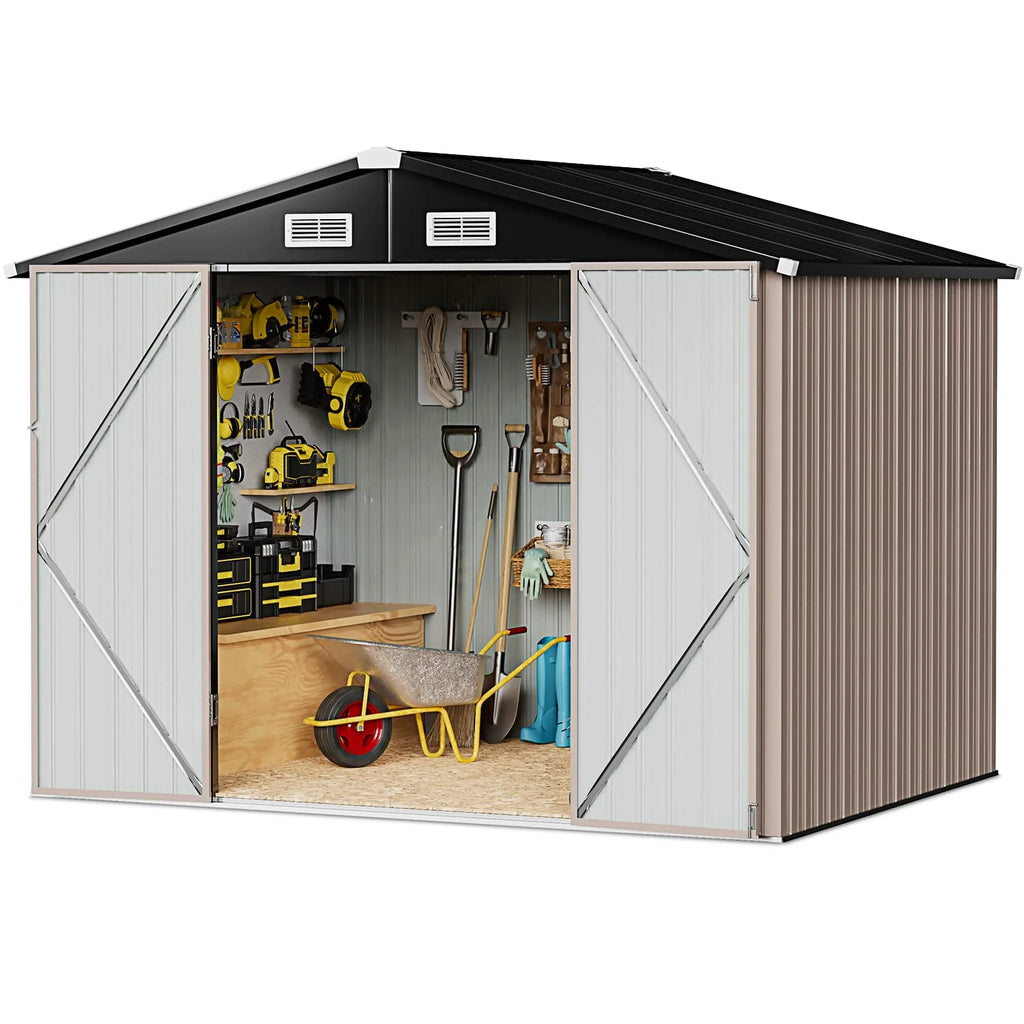 Aoxun 6.4x4 FT Outdoor Storage Shed for Tool, Garden pinegardens