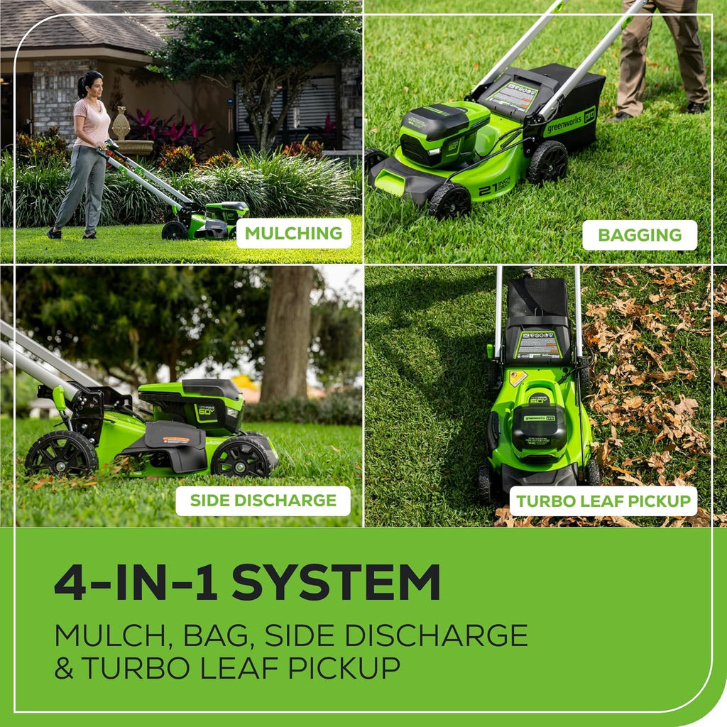 Greenworks 60V 21” Cordless Lawn Mower pinegardens