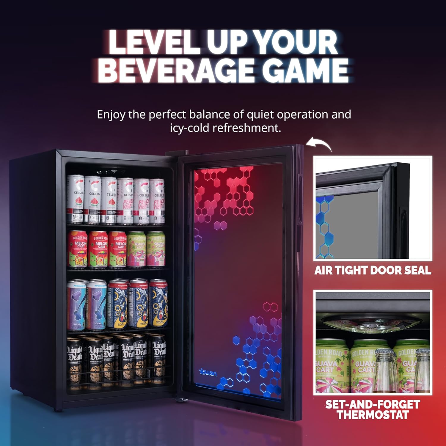 Beverage Refrigerator Cooler | 126 Cans Free Standing with Right Hinge Glass Door | Mini Fridge Beverage Organizer Perfect For Beer, Wine, Soda, And Cooler Drinks mysite