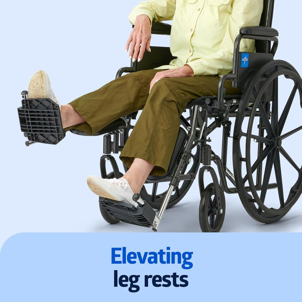 Lightweight Wheelchair for Adults With Swing-Back, Desk-Length Arms, Elevating Leg Rests; 18W" x 16"D Seat mysite