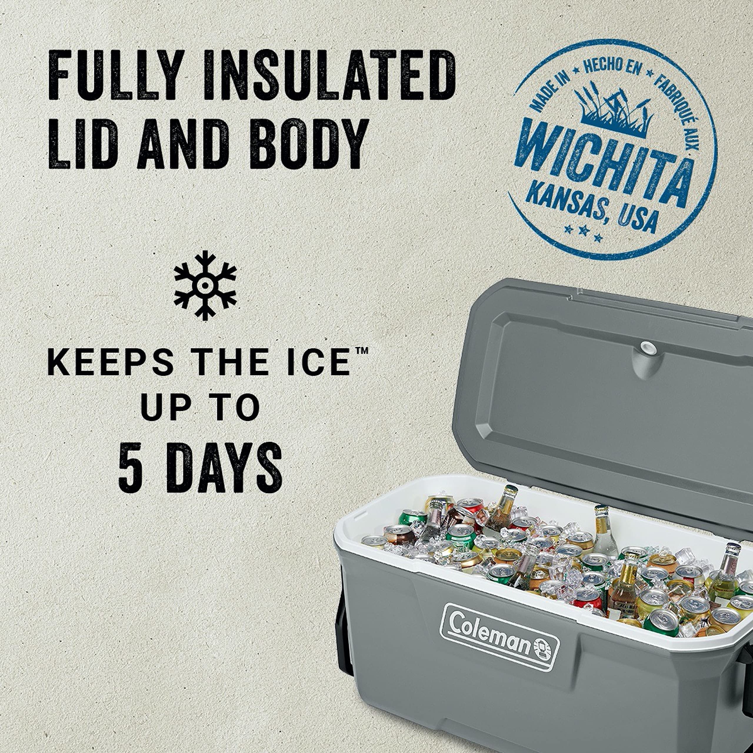 Coleman 316 Cooler 100QT WHL 5863 RCK/W/RCK SIOC pinegardens