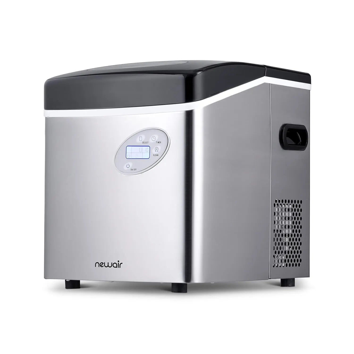Newair Portable Ice Maker 50 lb. Daily, 12 Cubes in Under 7 Minutes - Compact Countertop Design - 3 Size Bullet Shaped Ice - for Kitchen/Office/RV/Bar - Stainless Steel pinegardens