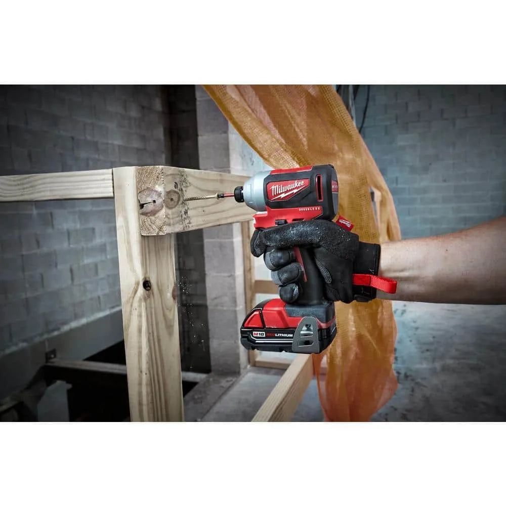 M18 18V Lithium-Ion Brushless Cordless Compact Drill/Impact Combo Kit (2-Tool) W/ (2) 2.0Ah Batteries, Charger & Bag 2892-22CT pinegardens