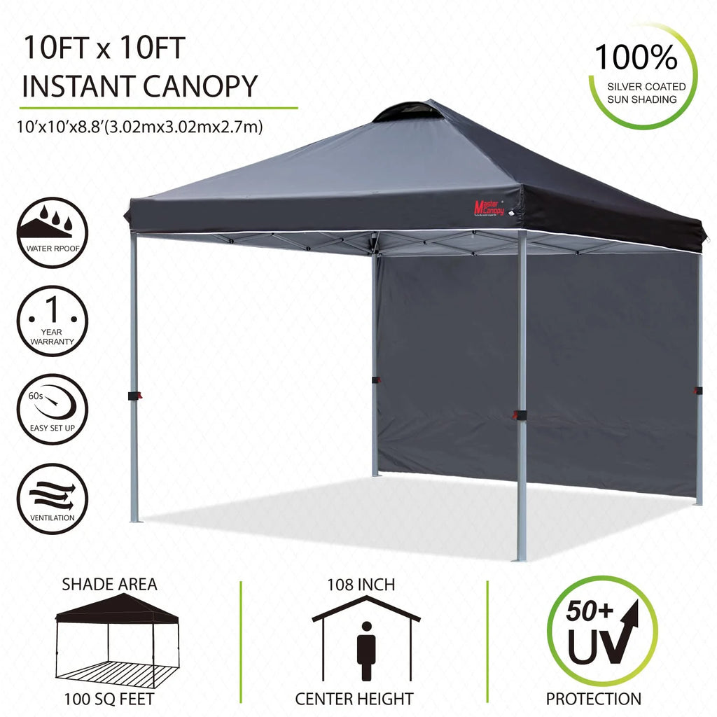 MASTERCANOPY Durable Pop-up Canopy Tent with 1 Sidewall pinegardens