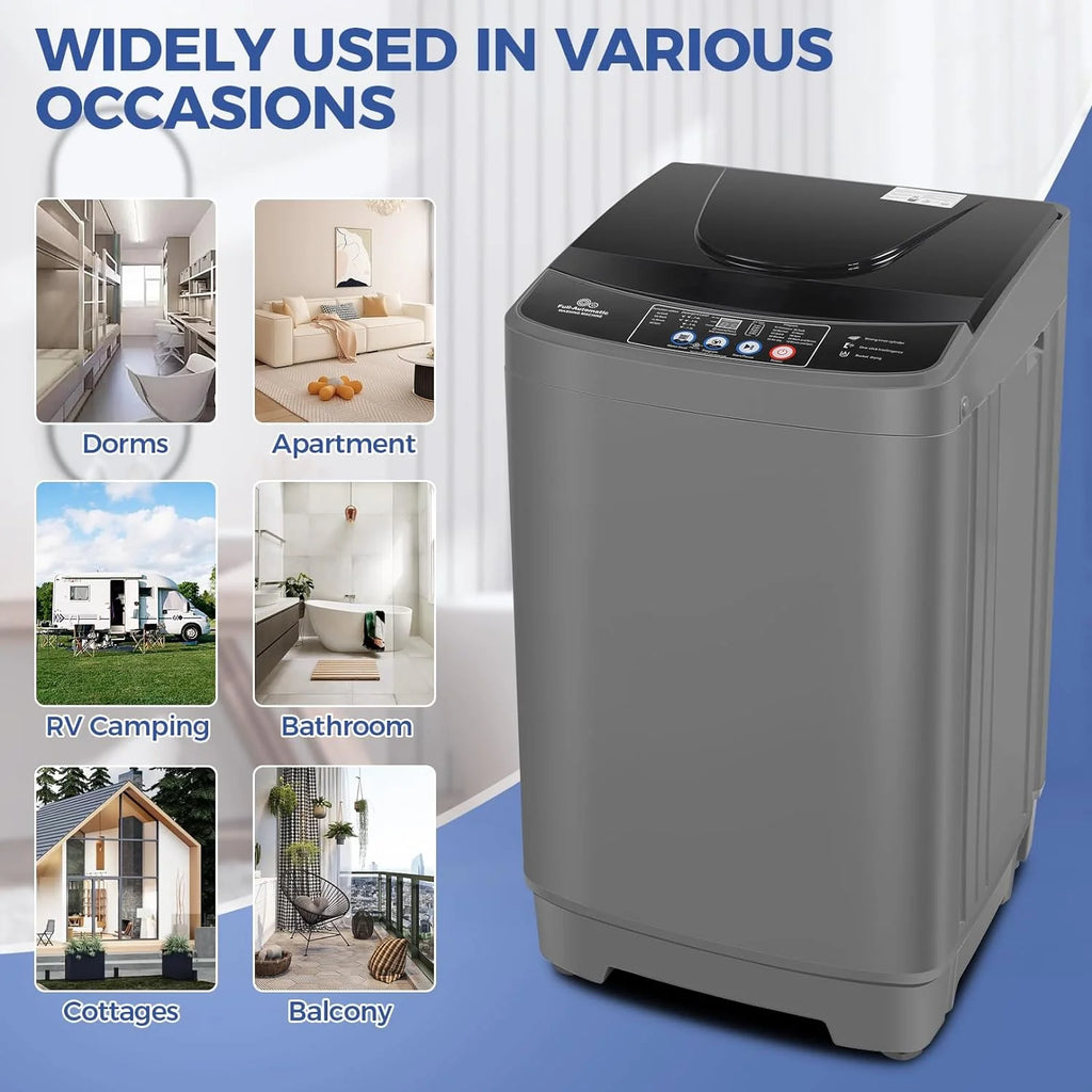 Nictemaw Portable Washing Machine, 20Lbs Capacity Full-Automatic Portable Washer Machine, 2.8Cu.ft Washer and Dryer Combo with Drain Pump, 10 Programs & 8 Water Levels for Apartment, Dorms, RV pinegardens