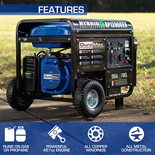 DuroMax XP12000EH Dual Fuel Generator – 12,000W Gas/Propane, 457cc 4-Stroke Engine, EPA/CARB Compliant pinegardens