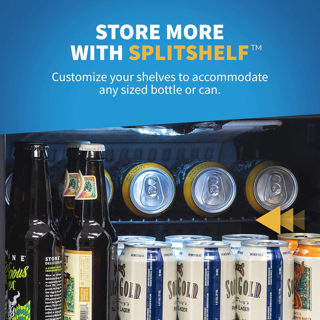 Beverage Refrigerator Cooler | 126 Cans Free Standing with Right Hinge Glass Door | Mini Fridge Beverage Organizer Perfect For Beer, Wine, Soda, And Cooler Drinks mysite