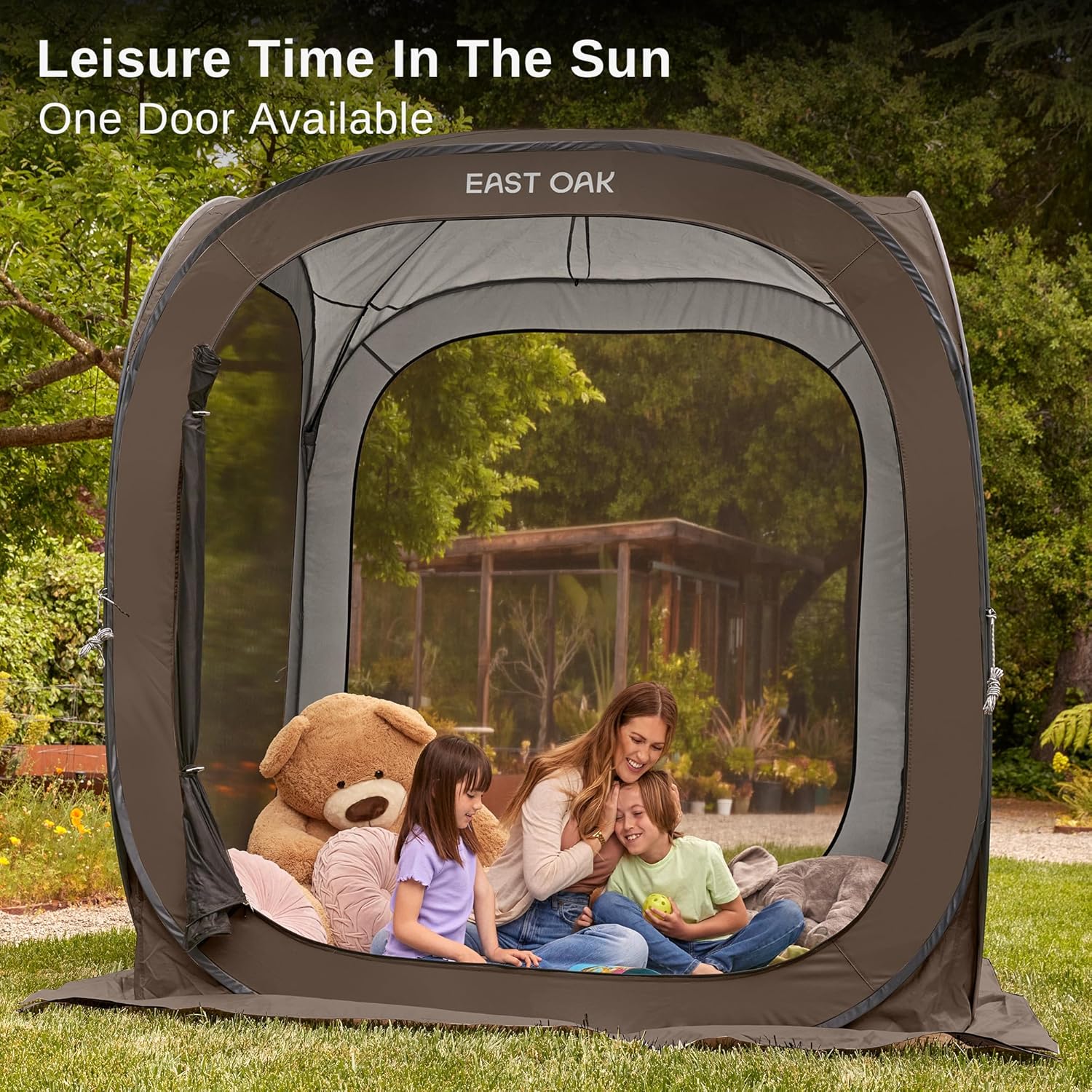 EAST OAK Screen House Tent Pop-Up, Portable Screen Room Canopy Instant Screen Tent 10 x 10 FT with Carry Bag for Patio, Backyard, Deck & Outdoor Activities, Beige mysite
