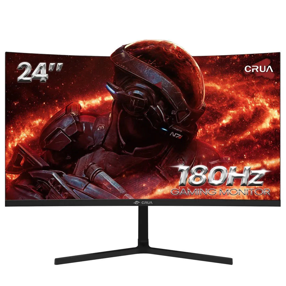 CRUA 24" 180Hz Curved Gaming Monitor - FHD 1080P Frameless Computer Monitor, AMD Freesync, Low Motion Blur,Dp&Hdmi Port, Black mysite