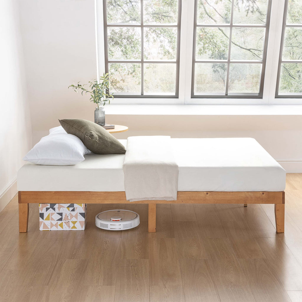 Mellow 12 Inch Solid Wood Platform Bed with Wooden Slats pinegardens