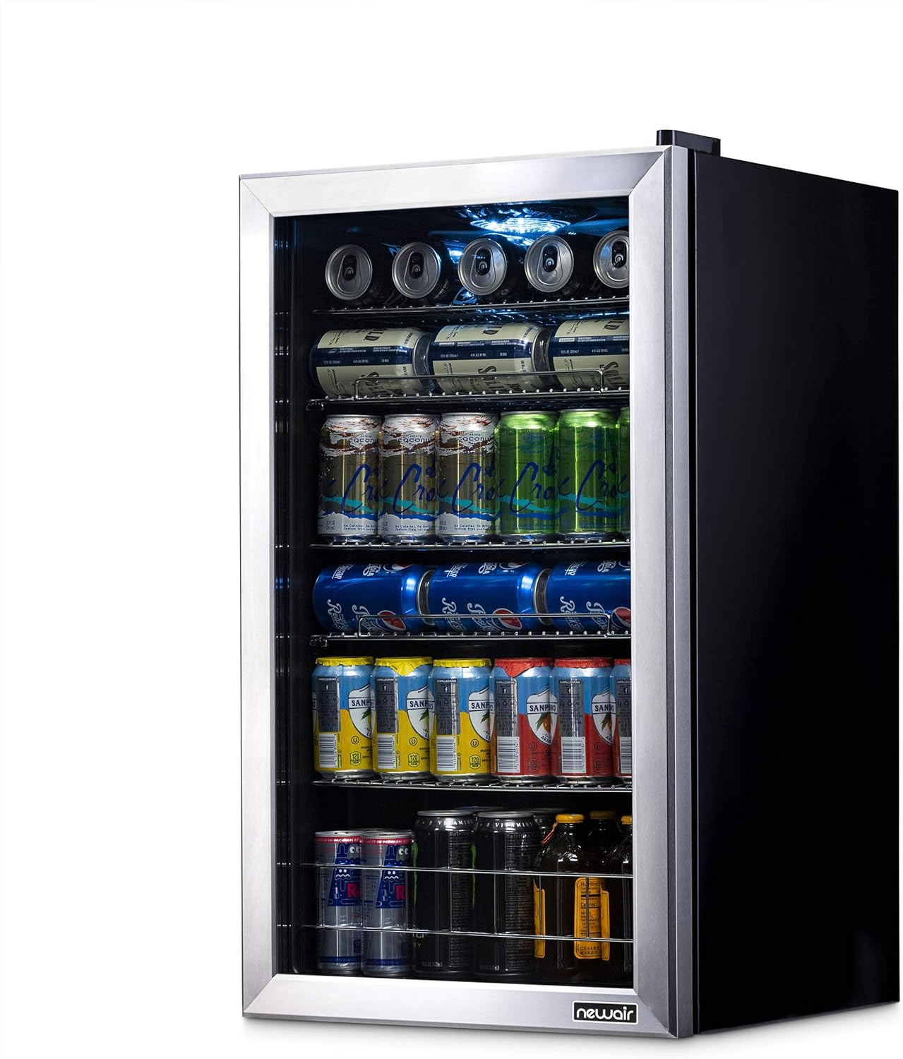 Beverage Refrigerator Cooler | 126 Cans Free Standing with Right Hinge Glass Door | Mini Fridge Beverage Organizer Perfect For Beer, Wine, Soda, And Cooler Drinks mysite
