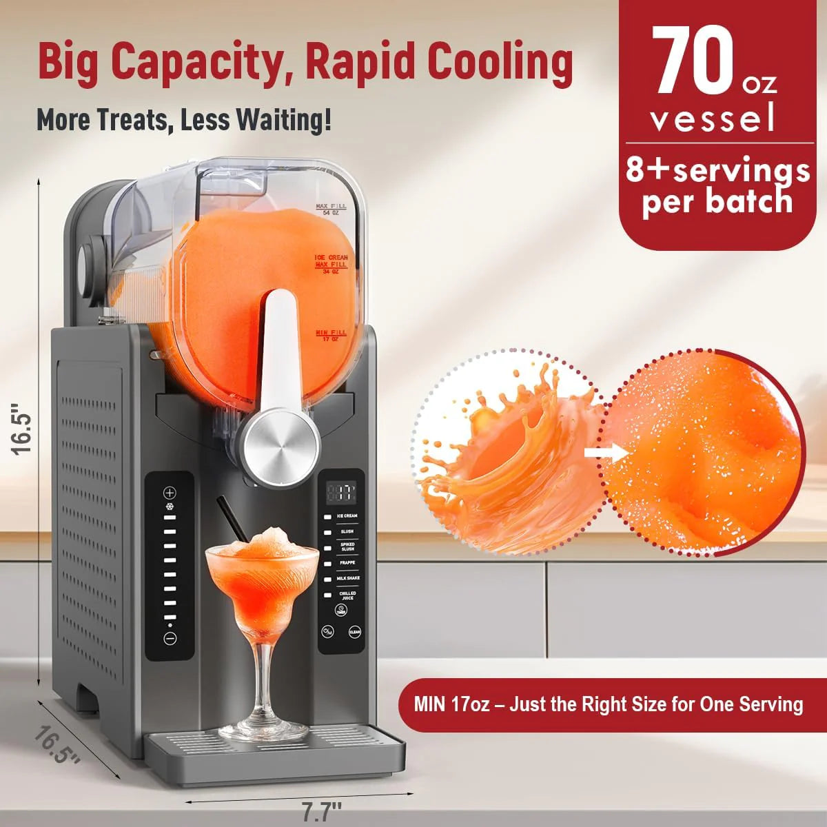 Slushie Machine: No Ice Needed All-in-One Slushy Maker for Home, Real-Time Temp Display, Auto-Clean, 6 Preset | Frozen Margaritas, Cocktails, Frappés, Ice Cream, Smoothies, Milkshakes,Summer Parties mysite
