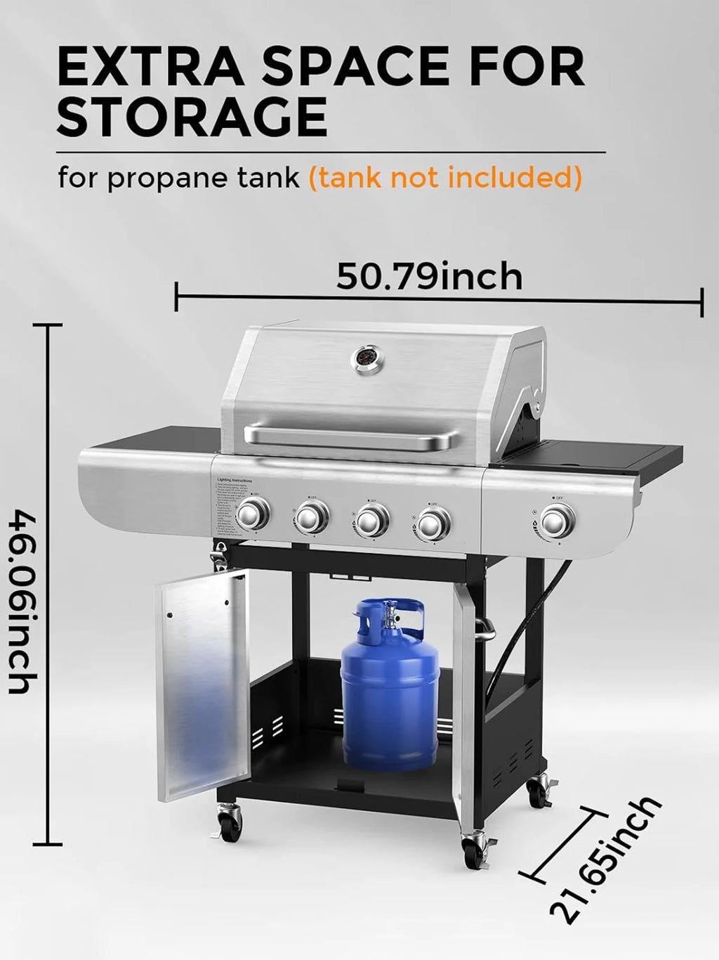 4-Burner BBQ Propane Gas Grill, 44000 BTU mysite