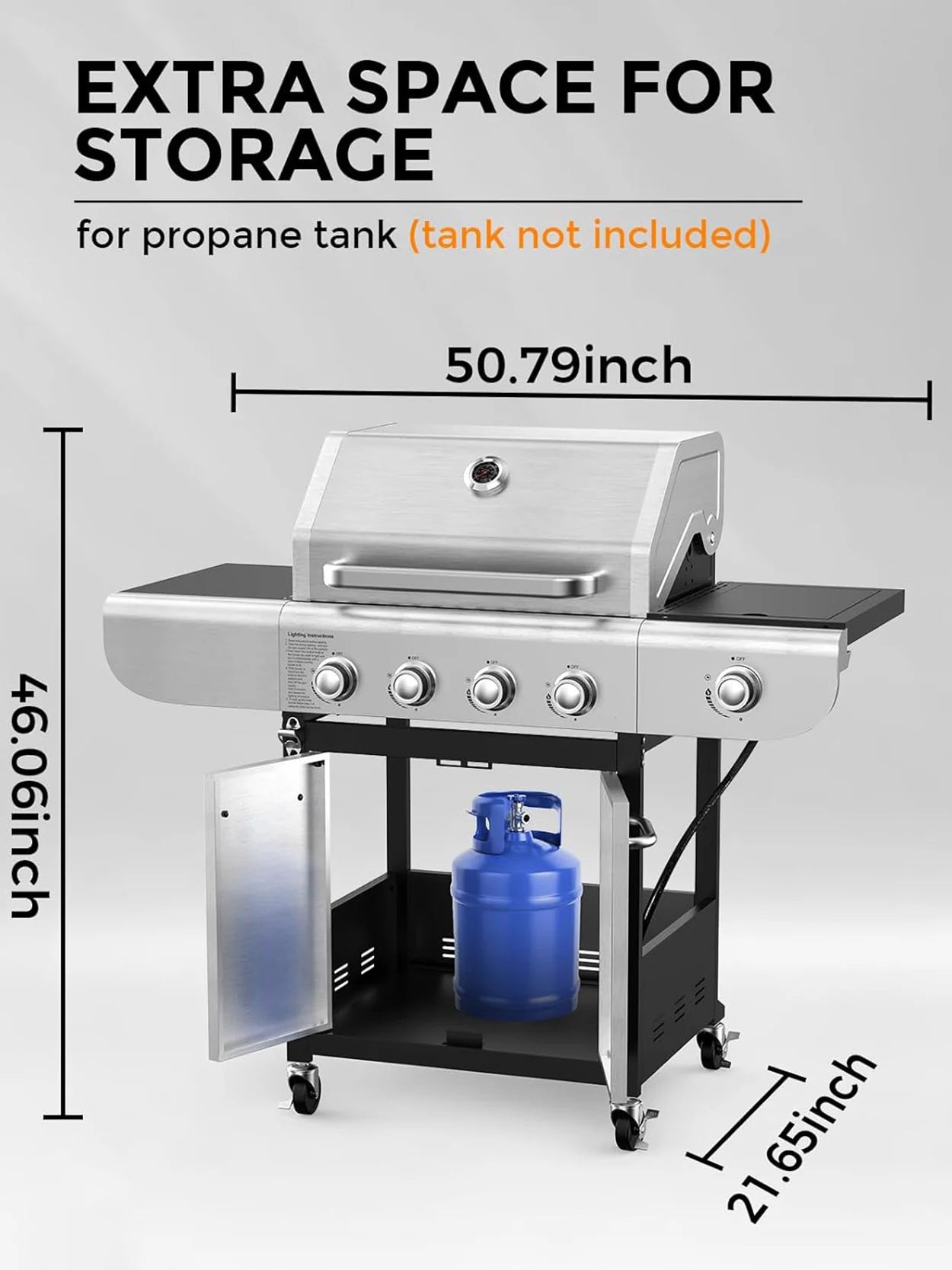 4-Burner BBQ Propane Gas Grill, 44000 BTU mysite