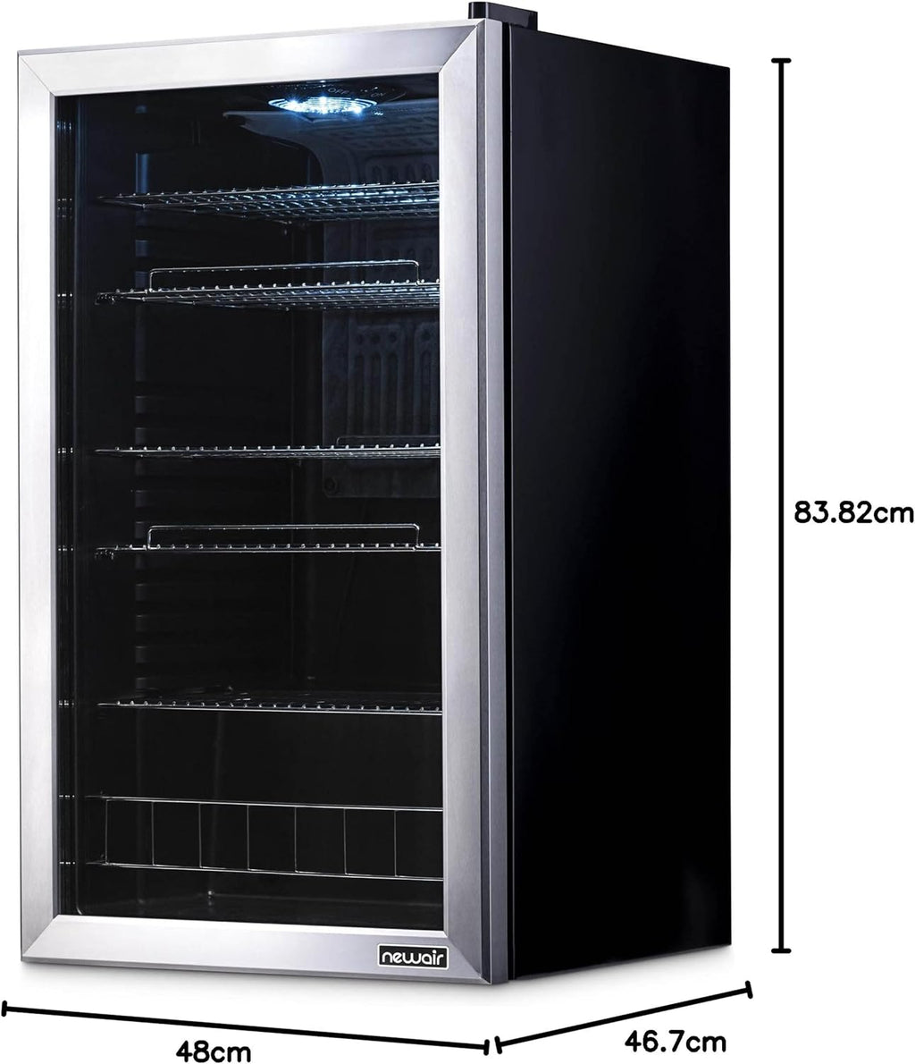 Beverage Refrigerator Cooler | 126 Cans Free Standing with Right Hinge Glass Door | Mini Fridge Beverage Organizer Perfect For Beer, Wine, Soda, And Cooler Drinks mysite