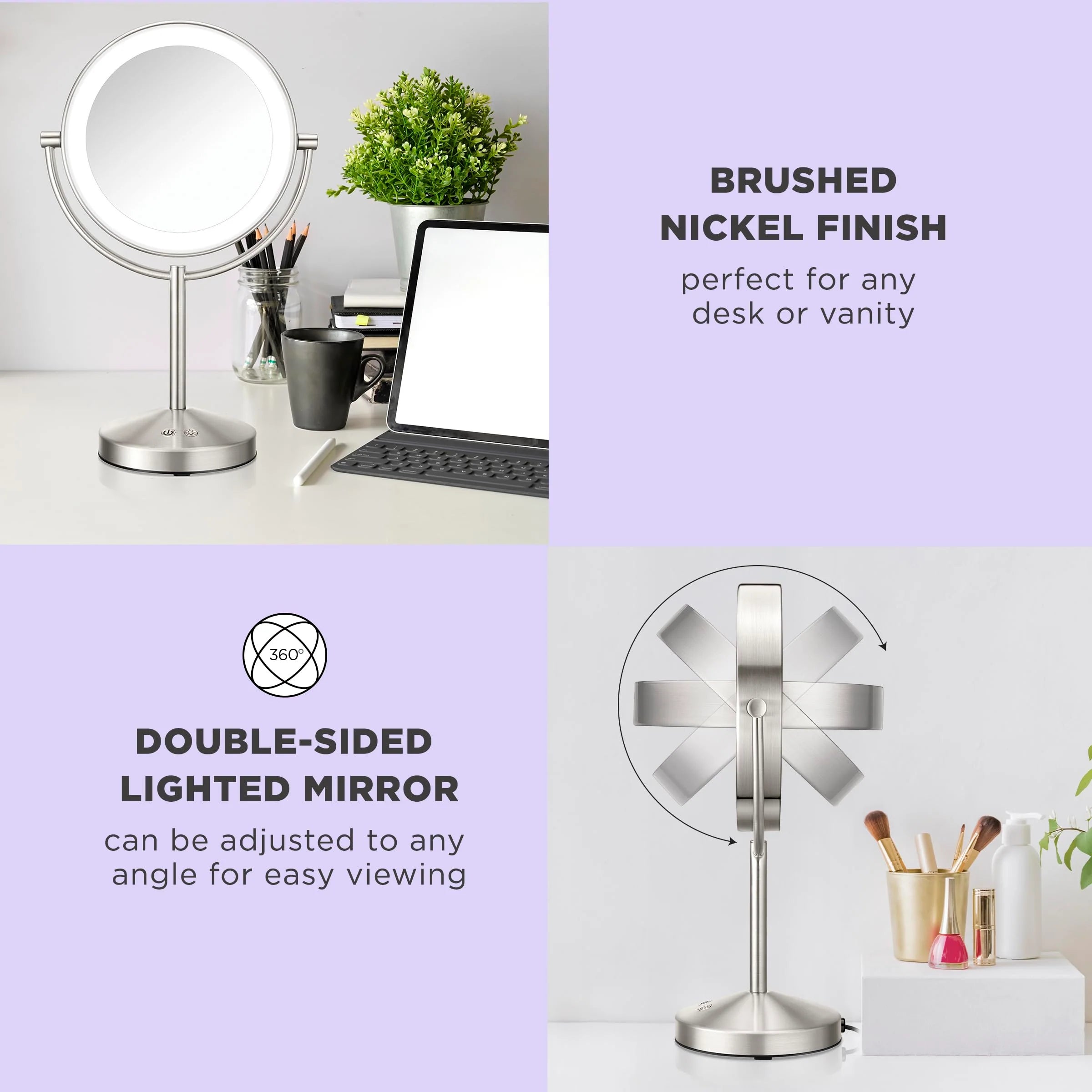 Conair Lighted Makeup Mirror, 1X/10x Magnifying Mirror pinegardens