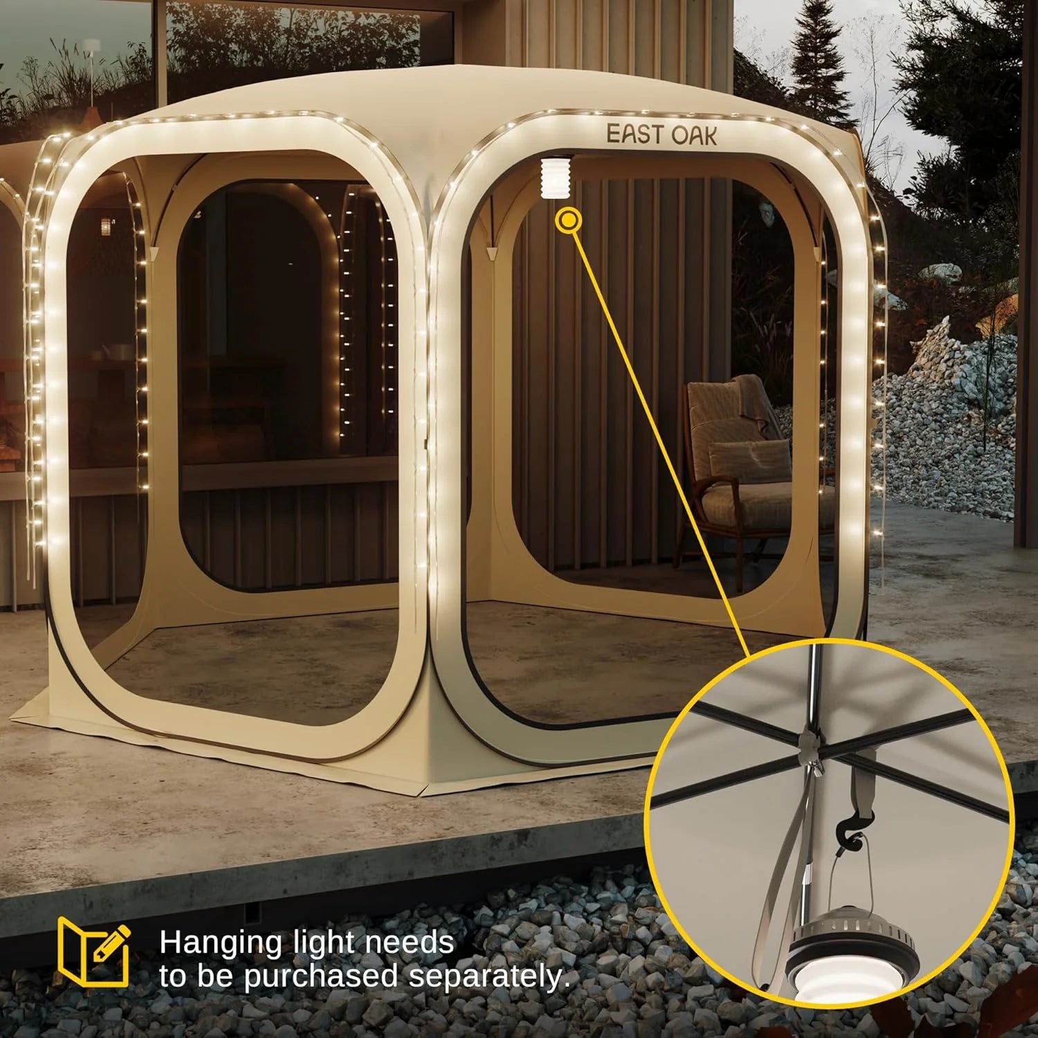 EAST OAK Screen House Tent Pop-Up, Portable Screen Room Canopy Instant Screen Tent 10 x 10 FT with Carry Bag for Patio, Backyard, Deck & Outdoor Activities, Beige mysite