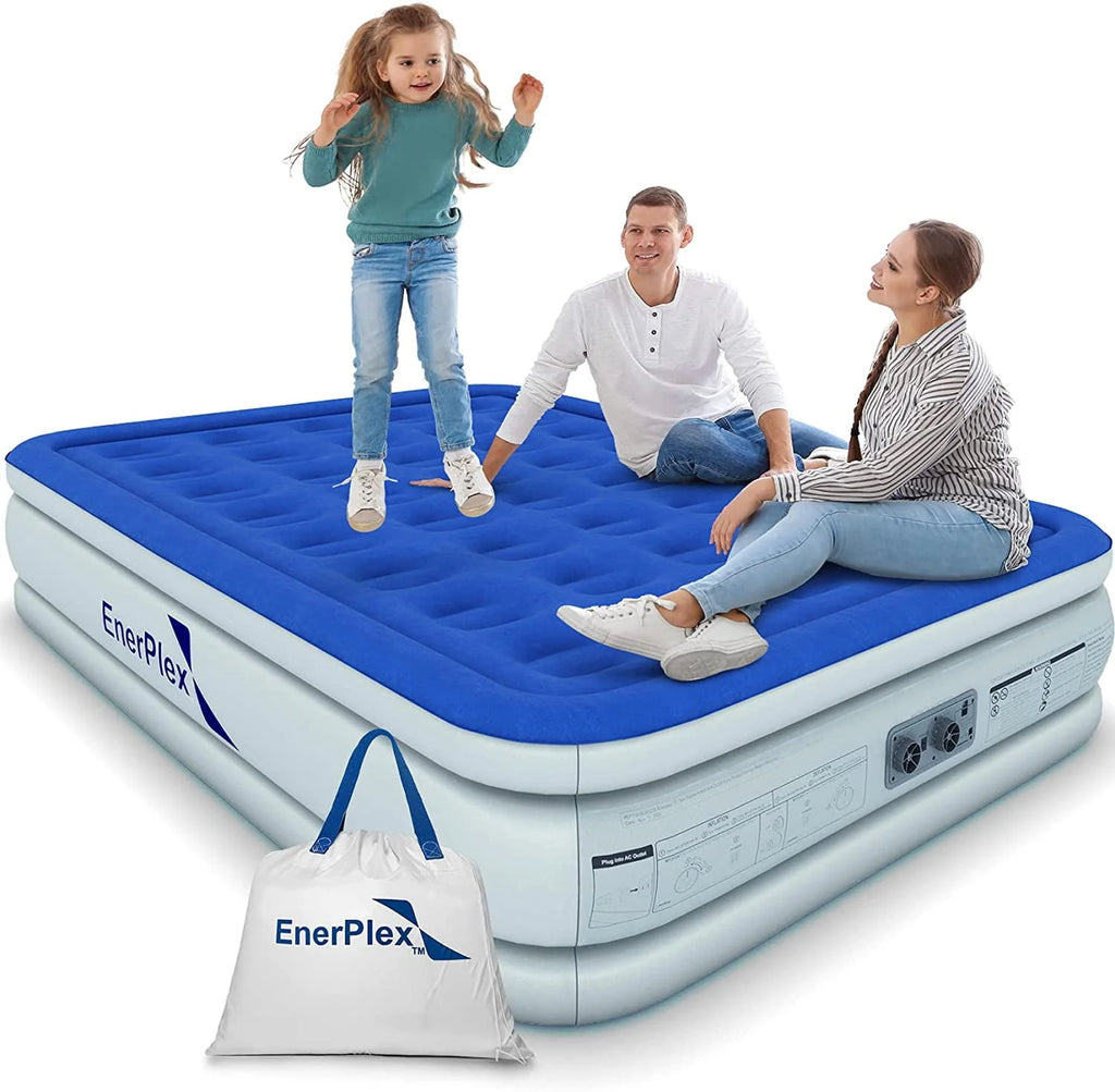 EnerPlex Air Mattress with Built-in Pump - Double Height Inflatable Mattress for Camping, Home & Portable Travel - Queen, 13 Inch  sgtnighsdesigns pinegardens