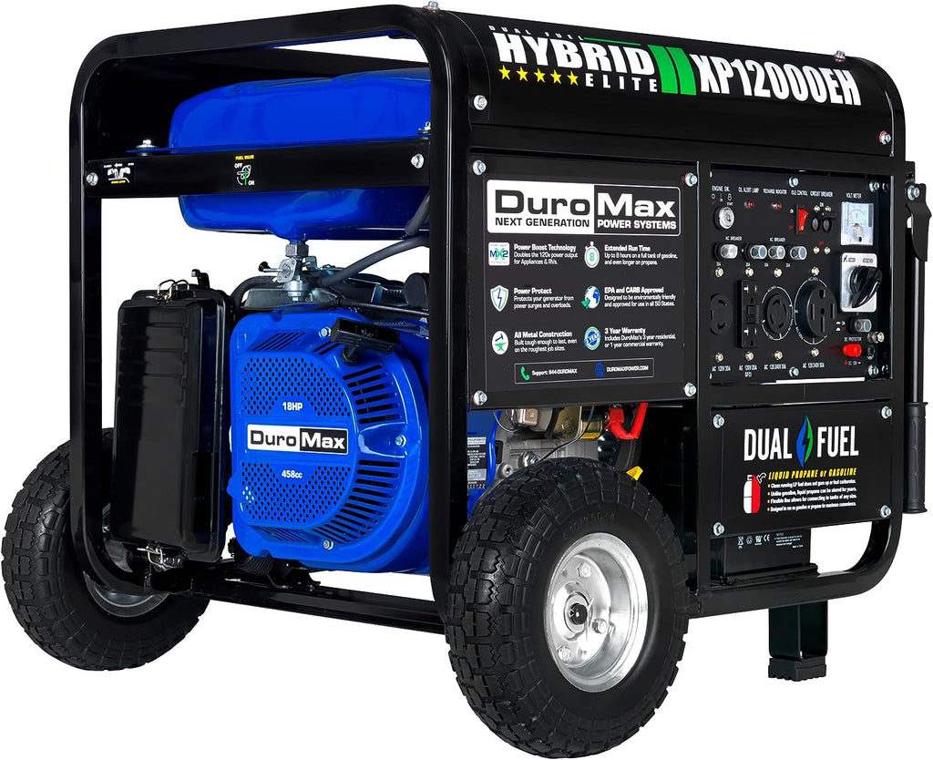 DuroMax XP12000EH Dual Fuel Generator – 12,000W Gas/Propane, 457cc 4-Stroke Engine, EPA/CARB Compliant pinegardens