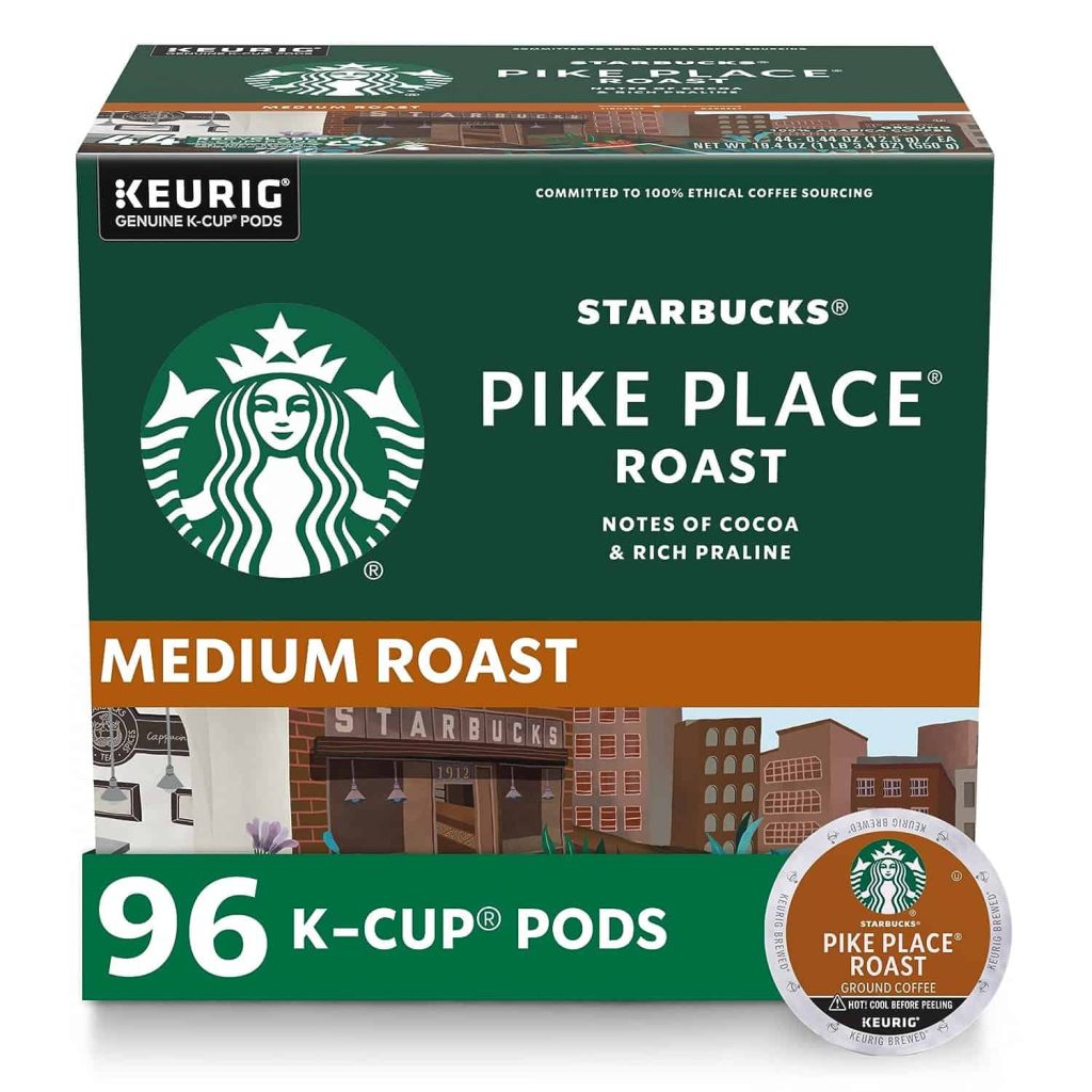 Starbucks Pike Place Roast Medium Coffee K-Cups 96-Count – 100% Arabica, Keurig Compatible pinegardens