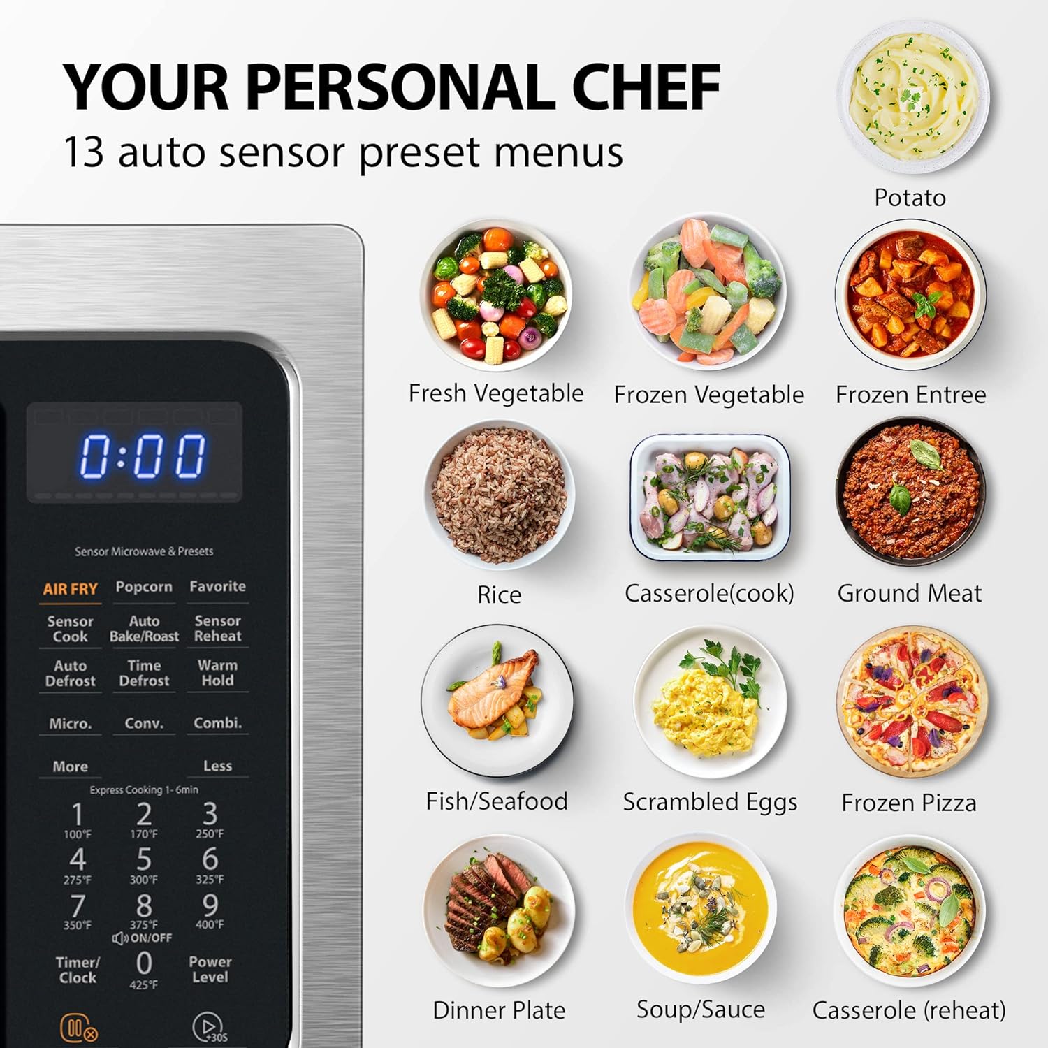 TOSHIBA 4-in-1 ML-EC42P(SS) Countertop Microwave Oven, Smart Sensor, Convection, Air Fryer Combo, Mute Function, Position Memory 13.6" Turntable, 1.5 Cu Ft, 1000W, Silver mysite